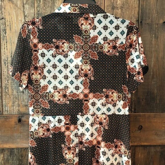 Ember Sz M NWT Black Red Sheer Floral Concert BOHO Front Tie Maxi Duster - Picture 6 of 9